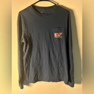 Vineyard Vine Football Whale Long-Sleeve Pocket Tee